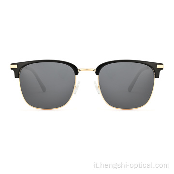 Struttura a mezzo bordo in metallo acetato a caldo con occhiali da sole lenti polarizzati CR39 per donne